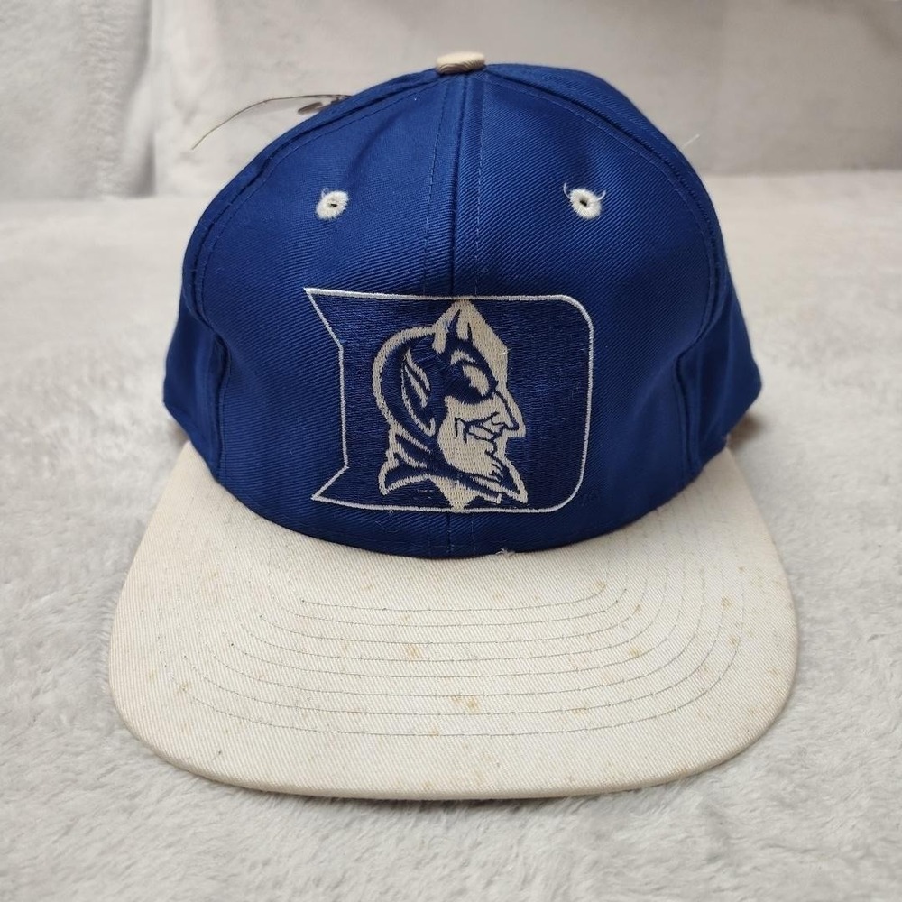 Vintage Duke Blue Devils 90s Hat Cap Snap Back Blue‎ NCAA Blockhead Competitor